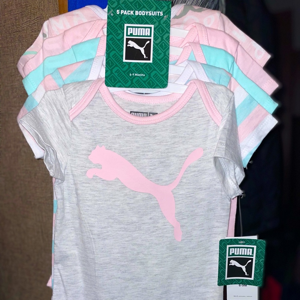 Puma 5-pack Bodysuits (6-9 months)